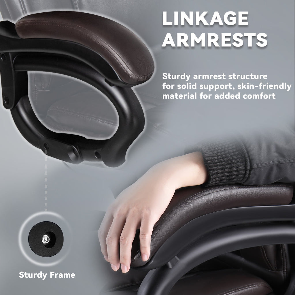 BOSSIN 500lbs Big and Tall Office Chair,Heavy Duty Computer Desk Chair with Adjustable Lumbar Support