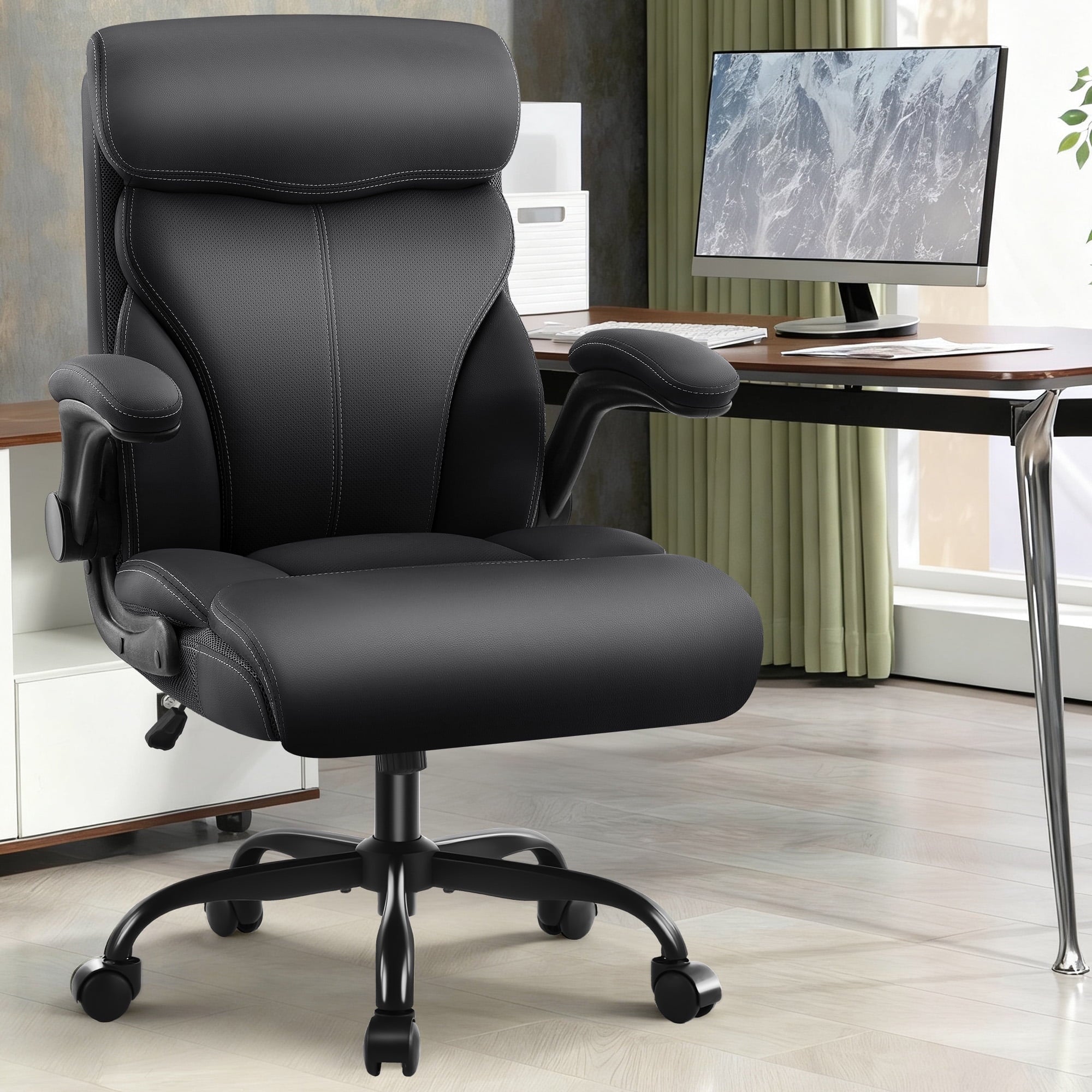 Dhole Executive Ergonomic Office Chair - High Back Mesh Desk Chair with Lumbar Support, 4D Armrests, Tilt Function & Breathable Mesh for Home Office (Black)