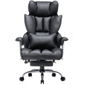 ATMILD 400 lbs Big and Tall Ergonomic PU Leather Office Chair with Footrest, Black