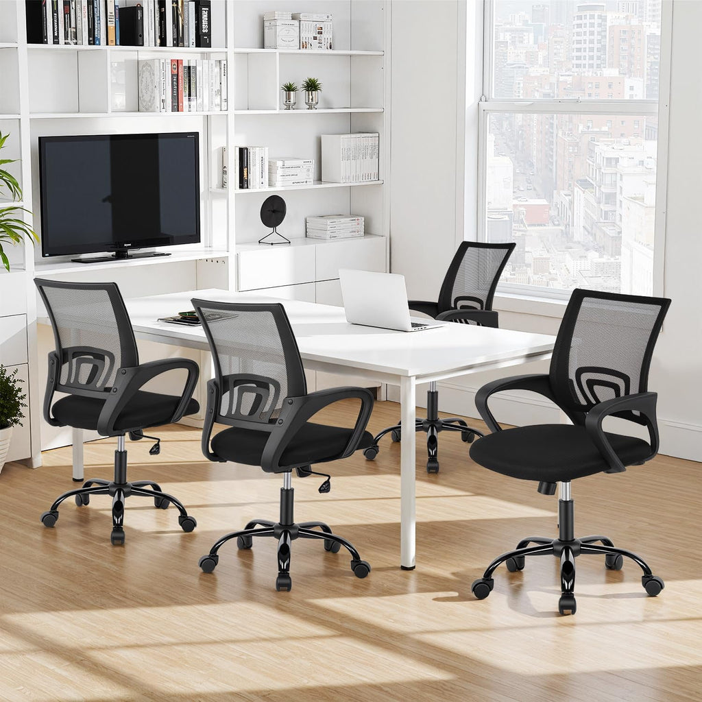 BestOffice Ergonomic Office Chair, Lumbar Support, Adjustable Height with Armrests for Adults(Black)